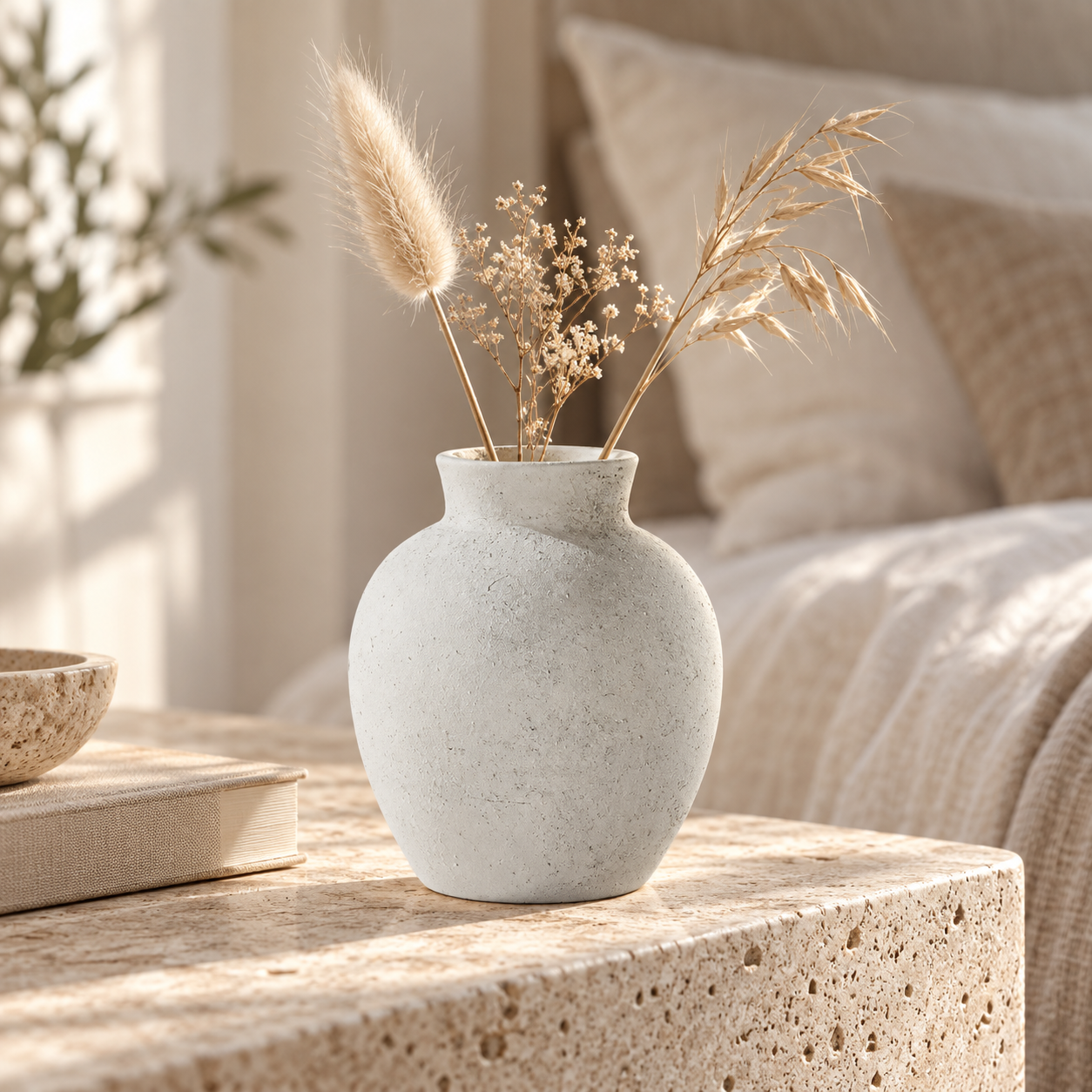 Rustic Ceramic Vase – Small Textured Accent Vase